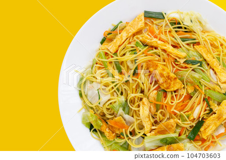 Chinese-styled fried noodle. Asian cuisine 104703603