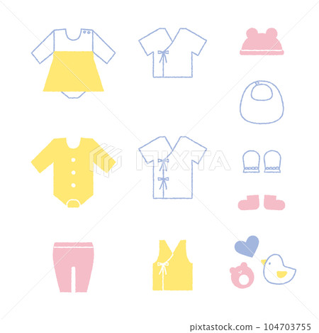 Baby clothes cute illustrations Baby clothes cute illustrations 104703755
