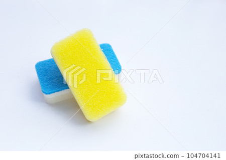 Cleaning kitchen dishwashing sponge. Copy space Cleaning kitchen dishwashing sponge. Copy space 104704141