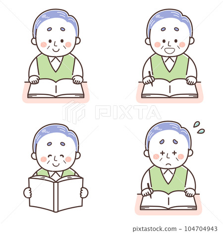 A man reading a book Senior set A man reading a book Senior set 104704943