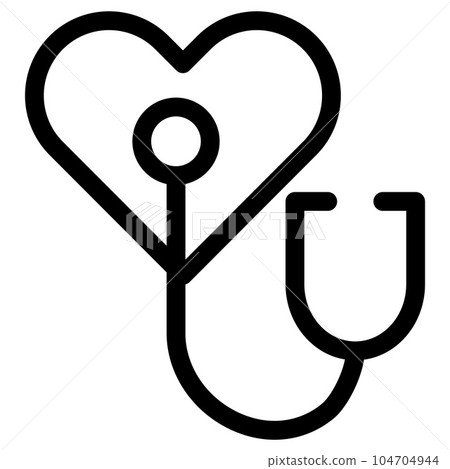 心臟和聽診器圖標 104704944