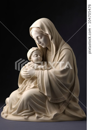 Statue of the Orthodox Virgin Mary with the Child AI 104705476