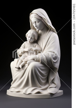 Statue of the Orthodox Virgin Mary with the Child AI 104705481