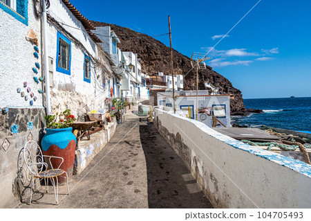 Landscape view of the small village Tufia with Playa de Tufia on Gran Canaria, Spain 104705493