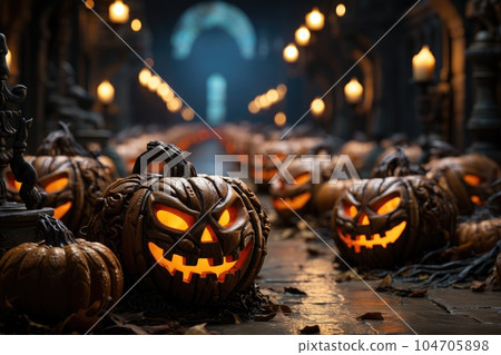 Halloween pumpkin. Generative AI 104705898