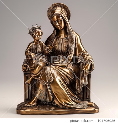 Statue of the Orthodox Virgin Mary with the Child AI 104706086