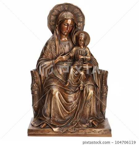 Statue of the Orthodox Virgin Mary with the Child AI Statue of the Orthodox Virgin Mary with the Child AI 104706119