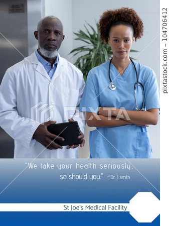 Composition of st joe's medical facility health text over diverse doctors Composition of st joe's medical facility health text over diverse doctors 104706412