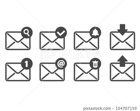 Mail icon set Mail icon set 104707159