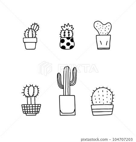 Cute Cactus Hand Drawing Style Stock Vector by ©irfanfirdaus19.yahoo.com  188897874