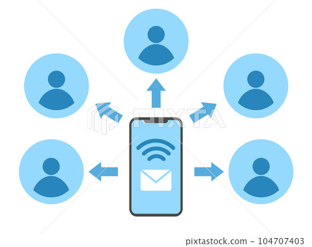 Image illustration of sending emails all at once Image illustration of sending emails all at once 104707403