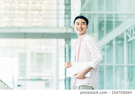 Middle engineer man working in the office 104708884