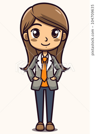 Vector Illustration, Cartoon Career Woman, Isolated Vector Illustration, Cartoon Career Woman, Isolated 104709635