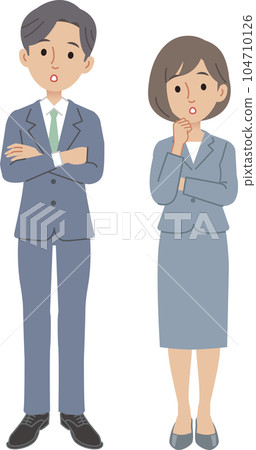 Worried business person men and women 104710126