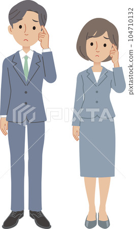 Business person with a troubled face Men and women Business person with a troubled face Men and women 104710132