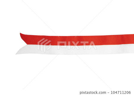 Ribbon with the red and white color of the Indonesian flag 104711206