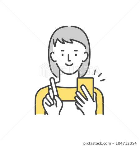 操作智能手機的主婦 104712054