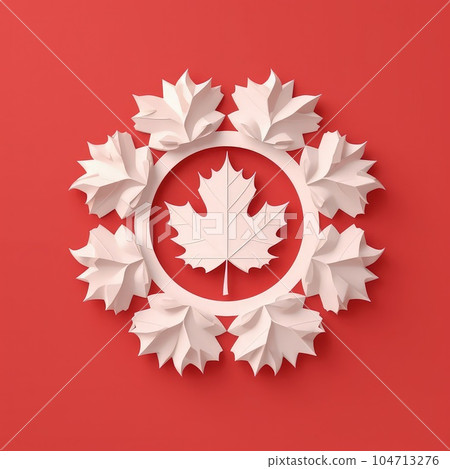 Canadian Spirit in Paper 3D Craft Style Illustration for Canada Day Celebrations. 104713276