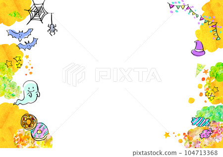 流行萬聖節框架背景素材 104713368