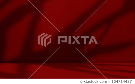 Red Shadow Background,Abstract Texture Studio Room Wall,Light Overlay Leaf Nature on Floor Dark Grunge Cement Marble Loft Interior Pattern Paper 3d Table Product Stage Display Backdrop Kitchen Minimal 104714487