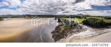 Aerial view of Castle Dow and Sheephaven Bay in Creeslough - County Donegal, Ireland Aerial view of Castle Dow and Sheephaven Bay in Creeslough - County Donegal, Ireland 104714764