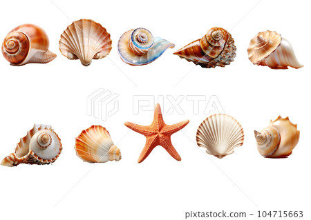 Seashell vector set graphic.Isolated flat vector illustration 104715663