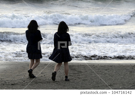 High school girl on the beach High school girl on the beach 104716142