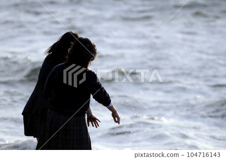 High school girl on the beach High school girl on the beach 104716143