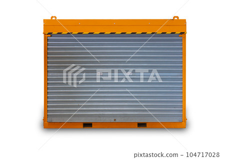 Industrial Equipments Tools Cabinet storage locker roller shutter door isolated on white background 104717028