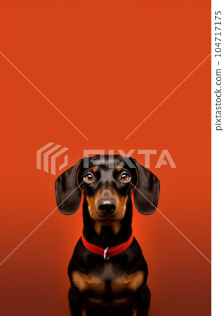 Cute dog of the dachshund breed is posing Cute dog of the dachshund breed is posing 104717175