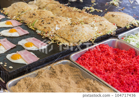 禦好燒, 食品, 節日, 集市, 攤位, 烹飪, 日本料理, 鐵板燒, 炒麵 禦好燒, 食品, 節日, 集市, 攤位, 烹飪, 日本料理, 鐵板燒, 炒麵 104717436