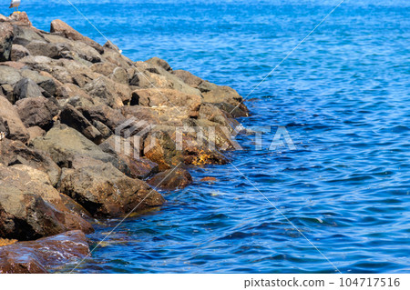 Stony shore of the Black sea in Bulgaria Stony shore of the Black sea in Bulgaria 104717516