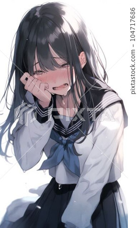 Crying schoolgirl - Stock Illustration [104717686] - PIXTA