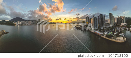July 6 2023 HK skyline in the afternoon over Victoria Harbour, 104718100