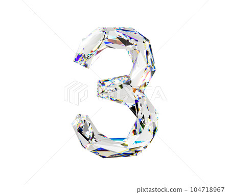 Digits made of natural transparent diamond-like material Digits made of natural transparent diamond-like material 104718967
