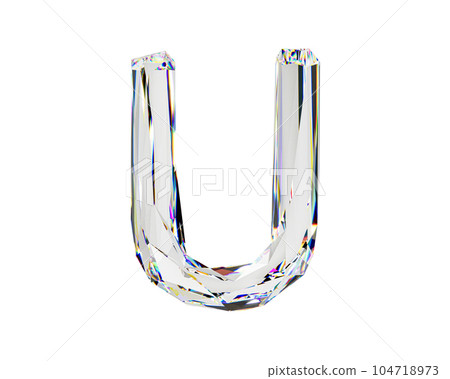 Letters made of natural transparent diamond-like material 104718973