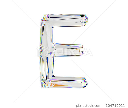 Letters made of natural transparent diamond-like material 104719011