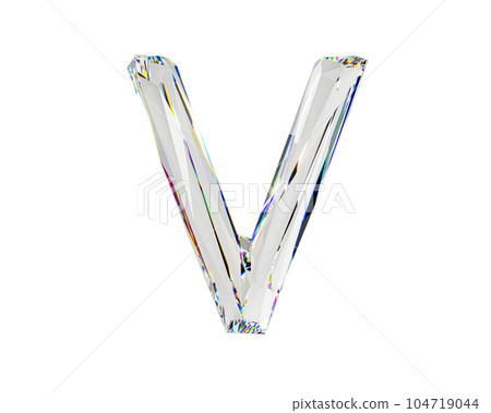 Letters made of natural transparent diamond-like material 104719044