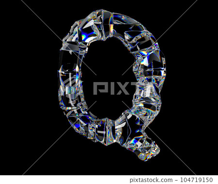 Letters made of natural transparent diamond-like materia 104719150