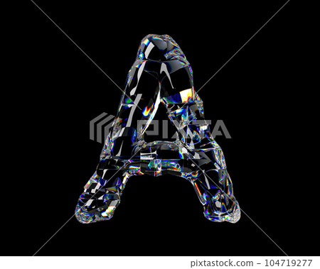 Letters made of natural transparent diamond-like materia 104719277