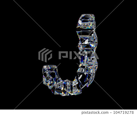 Letters made of natural transparent diamond-like materia 104719278