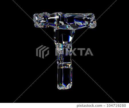 Letters made of natural transparent diamond-like materia 104719280