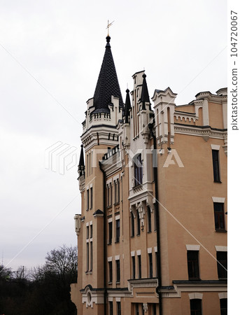 Kiev, Ukraine January 31, 2020: Ancient city building in Kiev on St. Andrew's Descent 104720067