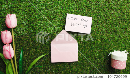 Love You Mom Pink Letter Background 104720699