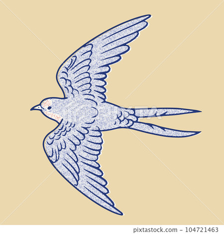 hand drawn line drawing illustration of retro flying swallow hand drawn line drawing illustration of retro flying swallow 104721463