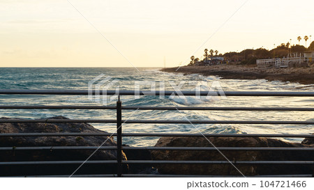 Pristine Sicilian beaches at sunset 104721466