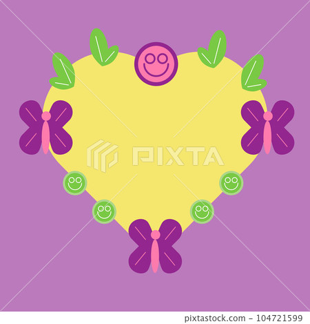 Y2k_heart2. Butterflies, leaflets, emojis. Vector illustration. Y2k_heart2. Butterflies, leaflets, emojis. Vector illustration. 104721599