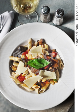 Italian pasta on a plate 104721648