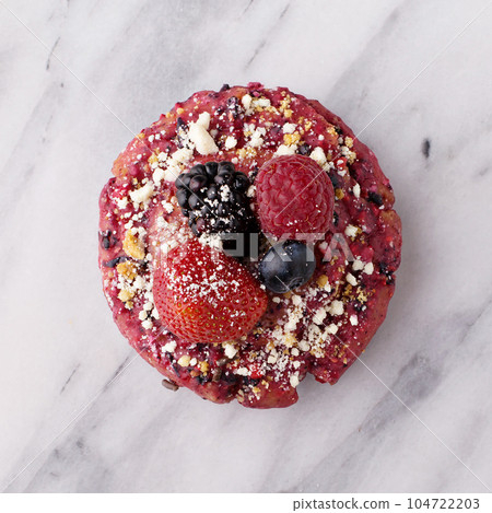 Berry shortcake donut on marble Berry shortcake donut on marble 104722203