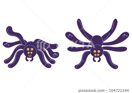 Spiders. A small set of two cute and funny spiders. 104722294